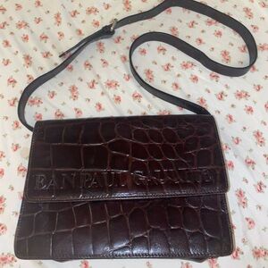 Vintage authentic Jean Paul Gaultier burgundy croc bag